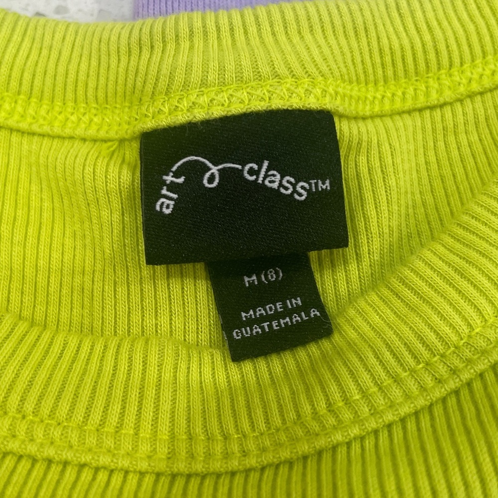 Art Class Lime Ribbed T-Shirt bundle size 7/8 - Picture 3 of 7
